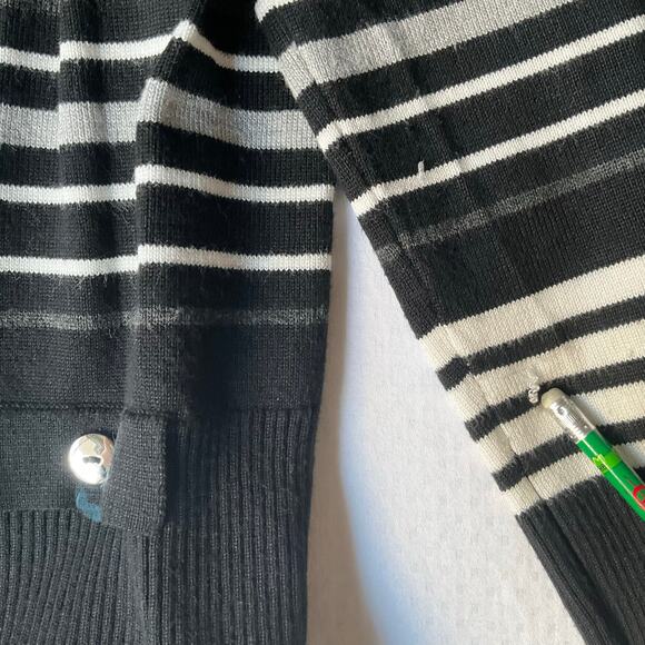 Cable & Gauge Women’s Long Sleeve Full Zip Knit Jacket size M, Black & White - Picture 7 of 8